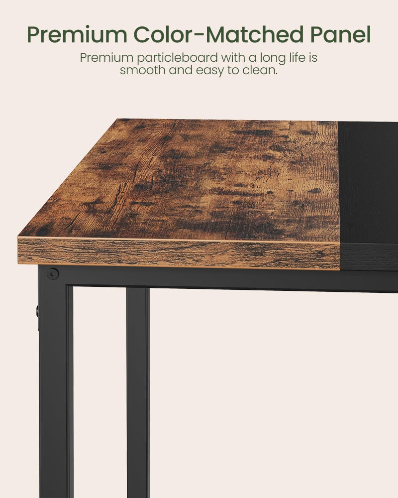 CHOEZON Square Kitchen Dining Table, 29.5'' Dining Table, Small Dining Tables, Writing Desk, Coffee Tables, for Restaurant, Living Room, Apartment, Rustic Brown and Black TCZ02BF - Image 5