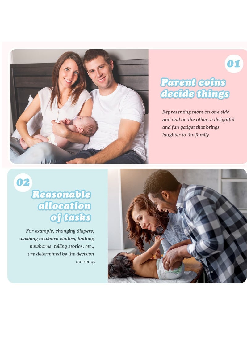 SYOSI Parents Funny Decision Coin, Gifts for Mum Dad, New Mum New Dad Gifts, Newborn Baby Gifts, Flip Coin Funny Parent Decision Turn Coin for Baby Shower Birthday Anniversary Mummy Couples Decision Making - Image 4