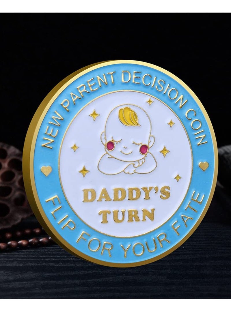 SYOSI Parents Funny Decision Coin, Gifts for Mum Dad, New Mum New Dad Gifts, Newborn Baby Gifts, Flip Coin Funny Parent Decision Turn Coin for Baby Shower Birthday Anniversary Mummy Couples Decision Making - Image 2