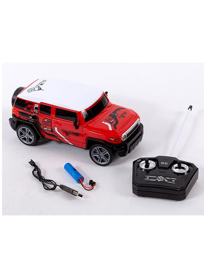 Rally Remote Control Jeep Electric Rechargeable Car – Red Kids’ Toy Car with Remote Controller and Rechargeable Battery, Realistic Design with Strong Tires, Suitable for Racing and Play Indoors and Outdoors - Image 4