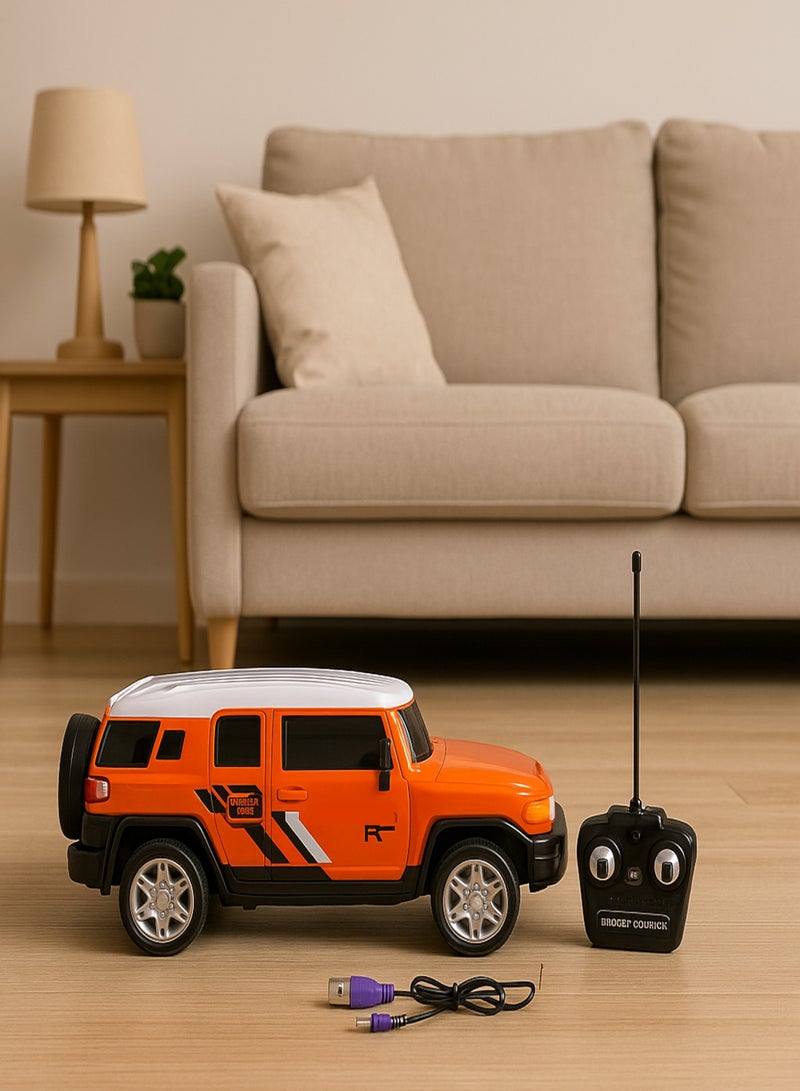 Rally Remote Control Jeep Electric Rechargeable Car – Red Kids’ Toy Car with Remote Controller and Rechargeable Battery, Realistic Design with Strong Tires, Suitable for Racing and Play Indoors and Outdoors - Image 1