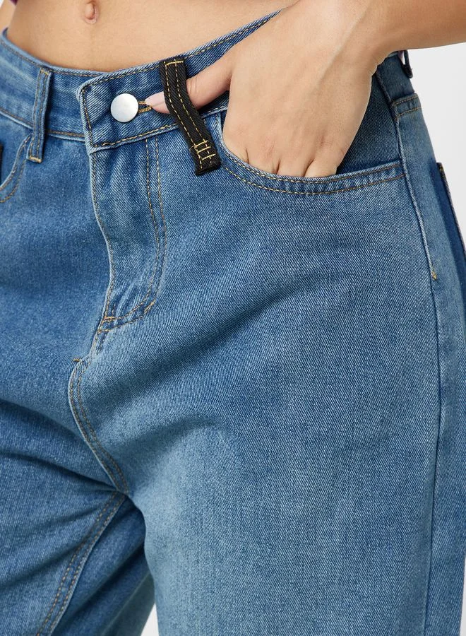 Ginger Contrast Pocket Detail High Waist Jeans