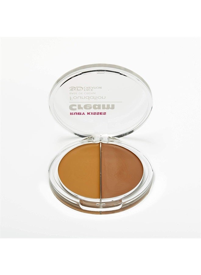 Ruby Kisses Cream Foundation 3D Face Creator 2-Color Foundation and Concealer, 12 Hour Wear Long Lasting, Medium to Full Coverage (Level 12) - Image 2