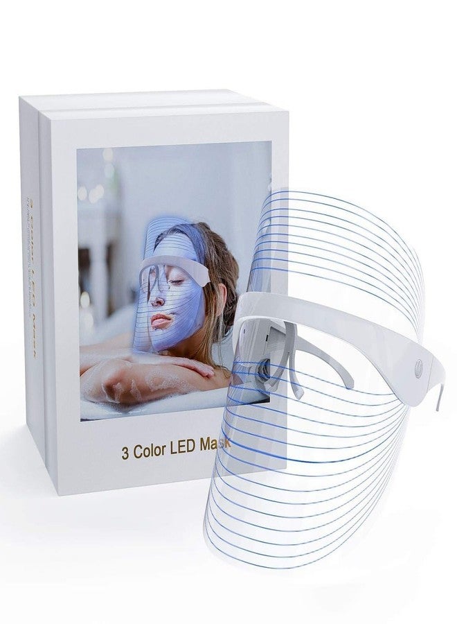 PIHARVA LED Beauty Mask - Unisex 3-in-1 Dynamic Light Therapy Facial Mask | Anti-Acne, Anti-Aging & Skin Rejuvenation | Red, Blue & Orange LED Light Treatment for All Skin Types - Image 1