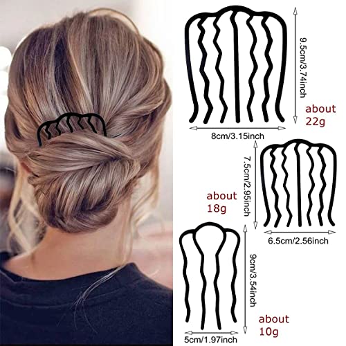 MTROYALDIA 6 Piece Metal Hair Side Combs Hair Fork Clip Teeth Hair Pin Stick for Updo Bun, U Shape for Vintage Hairstyle Accessories - Image 3
