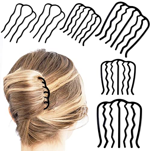 MTROYALDIA 6 Piece Metal Hair Side Combs Hair Fork Clip Teeth Hair Pin Stick for Updo Bun, U Shape for Vintage Hairstyle Accessories - Image 1