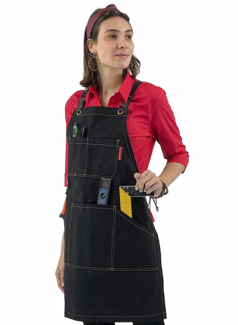Tool Apron Canvas Heavy Duty Work with Pockets, for Men, Women, Pro Mechanic, Welding, Woodwork, Blacksmith
