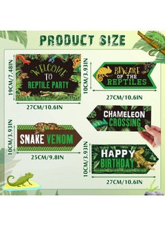 20 Pieces Reptile Birthday Party Decorations Lizard Snake Turtle Alligator Themed Directional Sign Jungle Wild Yard Sign For Boy Girl Kid Decorations Party Sign 10 Styles - pzsku/ZFE03569DE1D37A0B306EZ/45/_/1688193928/d7ab03f1-82ac-4a51-a383-639f60a49f83