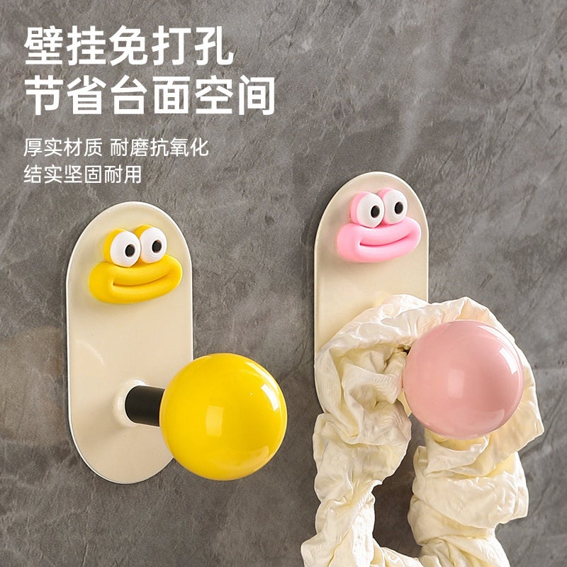 Bathroom Hook Punch-Free Strong Load-Bearing Adhesive Door Rear Seamless Clothes Hook Toilet Wall Towel Hook - Image 5