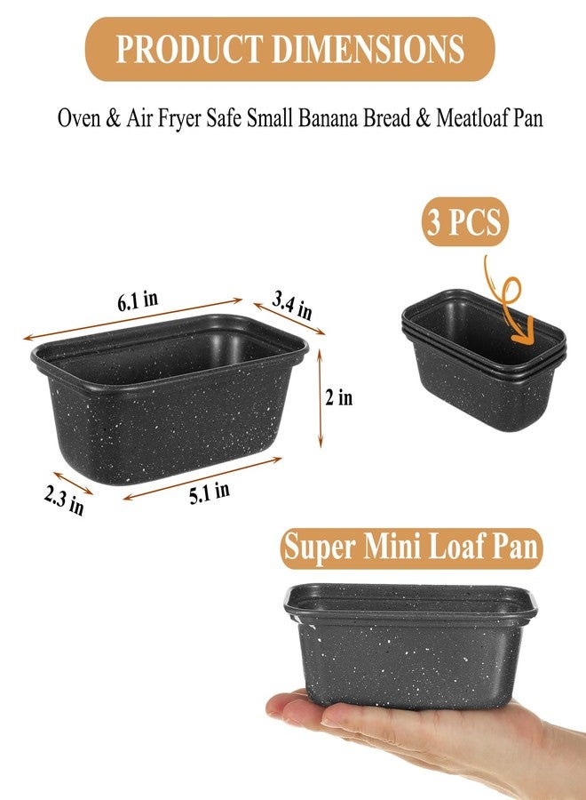 Walooza Mini Loaf Pan, 6x3 Inch Nonstick Bread Pans for Baking, Oven & Air Fryer Safe Small Banana Bread & Meatloaf Pan, Carbon Steel Baking Tins for Homemade Bread (Mini Loaf Pan(3-pack)) - Image 2