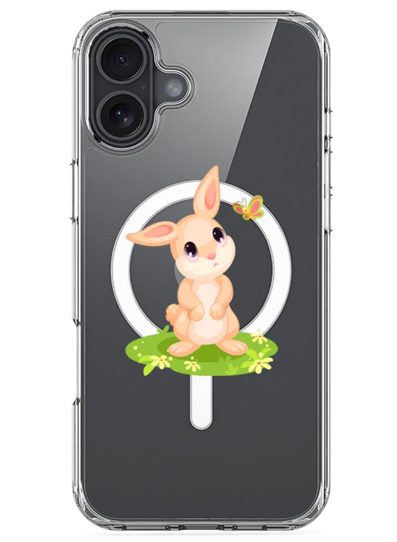 Theodor iPhone 16 Magsafe Magnetic Case Compatible with Wireless Charging, Shockproof Phone Bumper Cover - sad rabbit - Image 1
