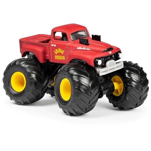 Monster Jam Grave Digger Monster Truck 5pc Value Pack: 1:64 Scale Retro Die-Cast Gift Set with Iconic Models (1982-2005) Chrome Rims and BKT Tires - Authentic Collectible for Fans & Birthday Parties - Image 4