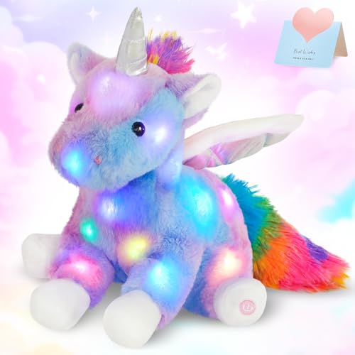 CozyWorld 165 Light up Unicorn Stuffed Animal Rainbow Unicorn Soft Plush Toys Birthday Christmas Childrens Day Gifts for Toddlers Boys Girls Kids - Image 1