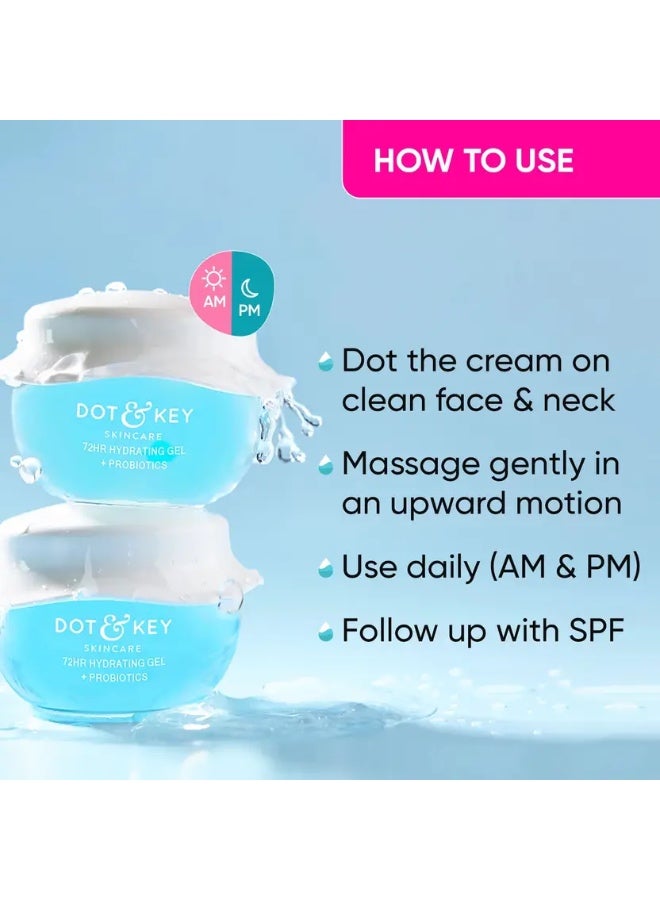 دوت آند كي Dot & Key 72hrs مرطب جل مرطب + بروبيوتيك مرطب للوجه للبشرة  (15 مل) - Image 2