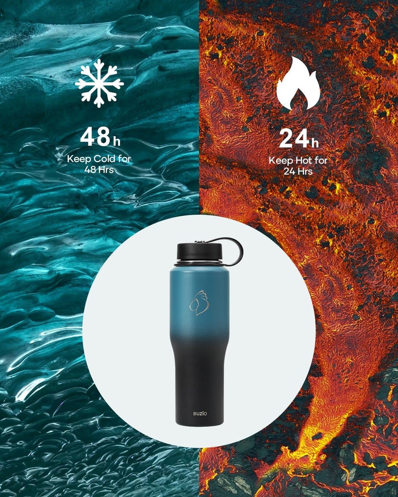 32oz Insulated Water Bottle Fits in Cup Holder, Stainless Steel Tumbler with Straw, Double Wall Metal Water Bottle for Hot Cold, BPA-Free Sweat-Proof Water Flask for Sports, Indigo Crush - Image 3