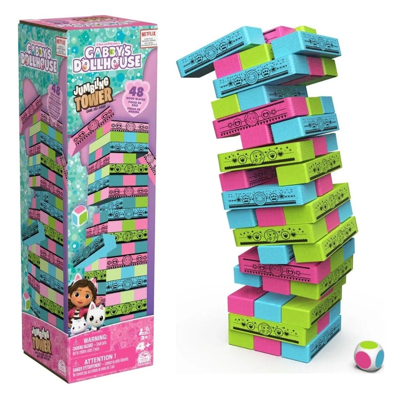 Spin Master - Gabby's Dollhouse Jumbling Tower 48 Pieces - 6066778 - Image 1