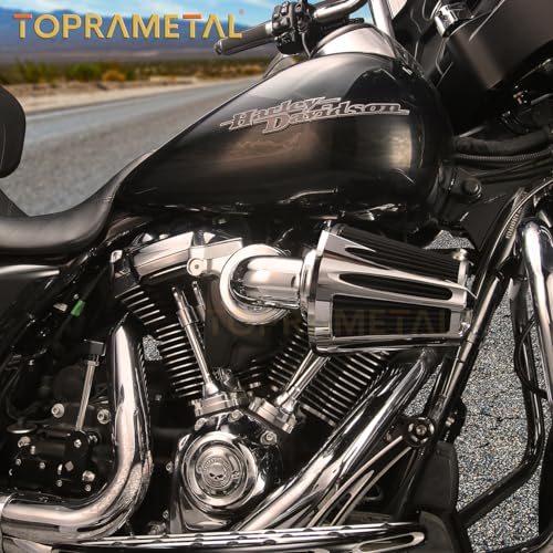 TOPRAMETAL For harley air cleaner filter sportster street road glide king for harley davidson motorcycle air intake (Deep Style - Chromed, C-For Touring 08-16, Softail 16-17) - Image 3