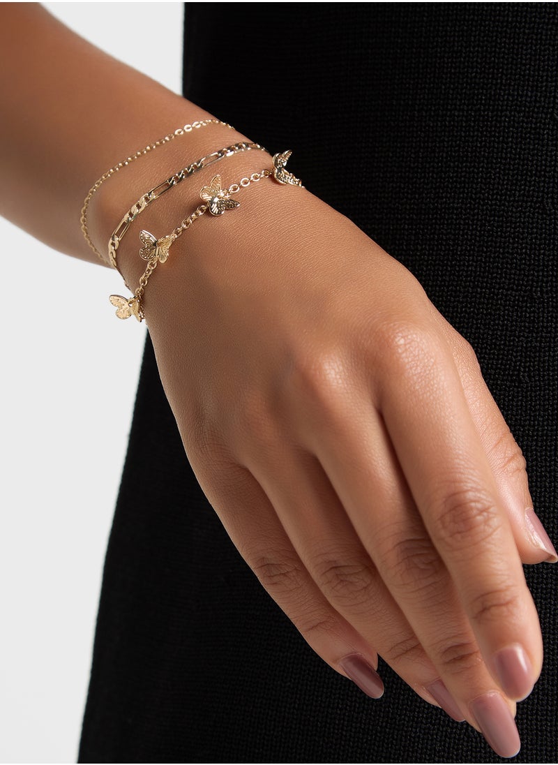Ginger 3 Pack Mix Buttefly Bracelet  - Image 5