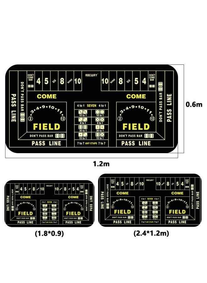 Extra Large Rubber Poker Table Mat Mouse Pad Gaming Desktop Mat Logo Printing Available-Color:900*1800*3mm-Pattern:Texas Poker Table Mat No. 1 Black