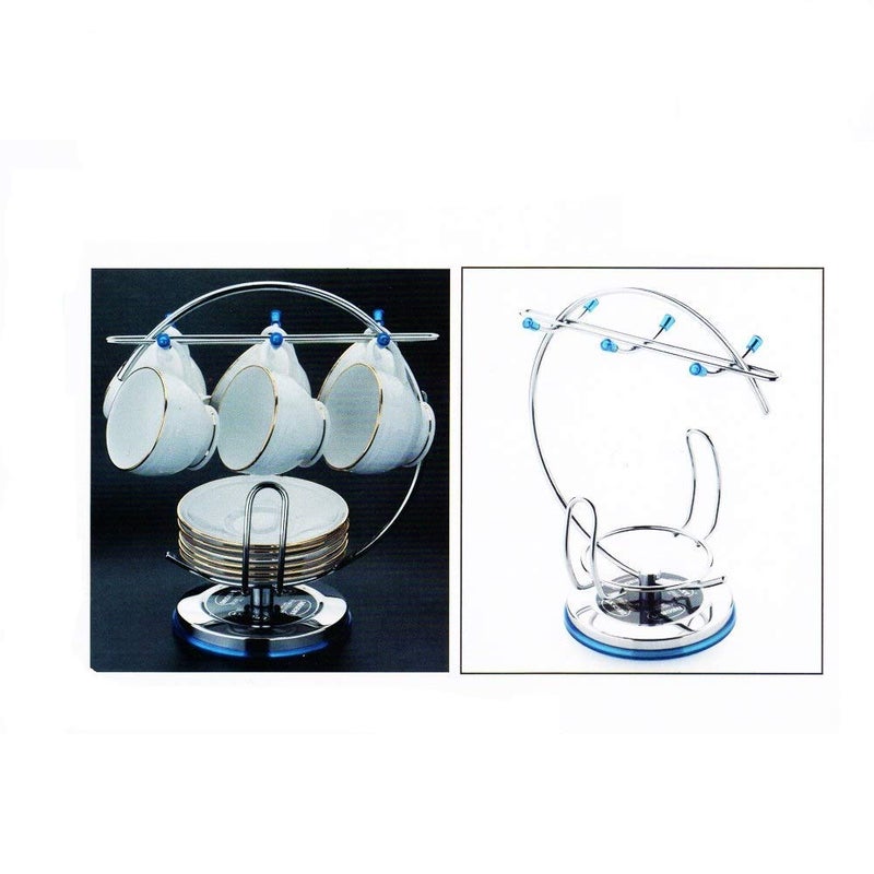 CALIST Stainless Steel Cup and Saucer Stand 28 x 18 x 15 cm ColorSilver - Image 4