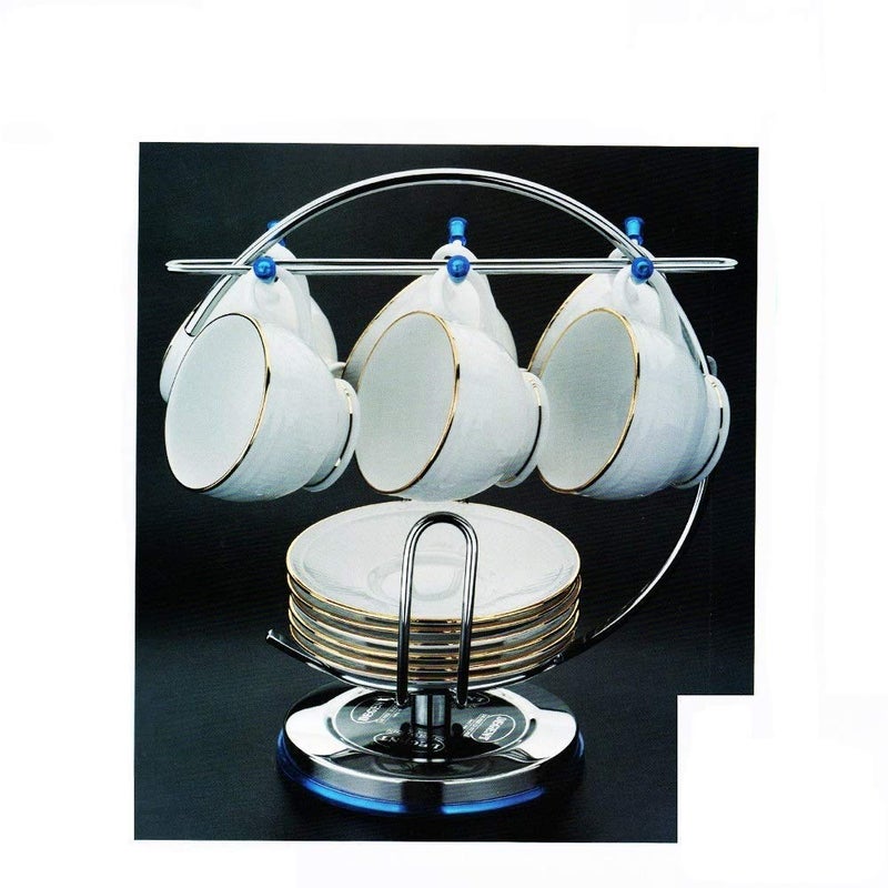 CALIST Stainless Steel Cup and Saucer Stand 28 x 18 x 15 cm ColorSilver - Image 2