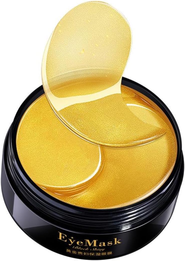 24K Gold Eye Mask 30 Pairs Puffy Eyes Dark Circles TreatmentsReduce Under Eye Bags and Smooth WrinklesEye Skin Care Pads With Collagen