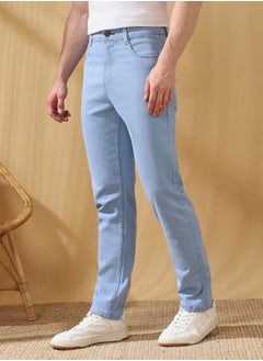 Dennis Lingo Straight Fit Solid Indigo 78% cotton 20% Poly 2% spandex Mid Rise Waist Full Length Woven Weave Jean for Men with Button/Zip Closure -a must-have piece for fashion-forward minds.  - Image 3