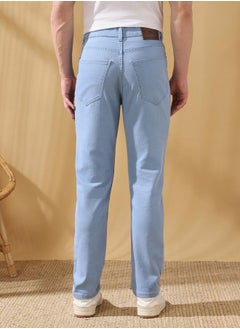 Dennis Lingo Straight Fit Solid Indigo 78% cotton 20% Poly 2% spandex Mid Rise Waist Full Length Woven Weave Jean for Men with Button/Zip Closure -a must-have piece for fashion-forward minds.  - Image 5