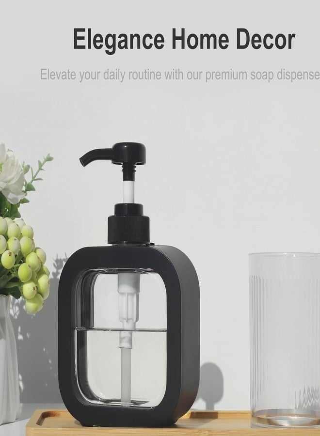 BATH GURU Clear Plastic Countertop/Table Top Liquid Soap Dispenser for Bathroom/Kitchen, Pack of 1, 500 Ml, Black - Image 4