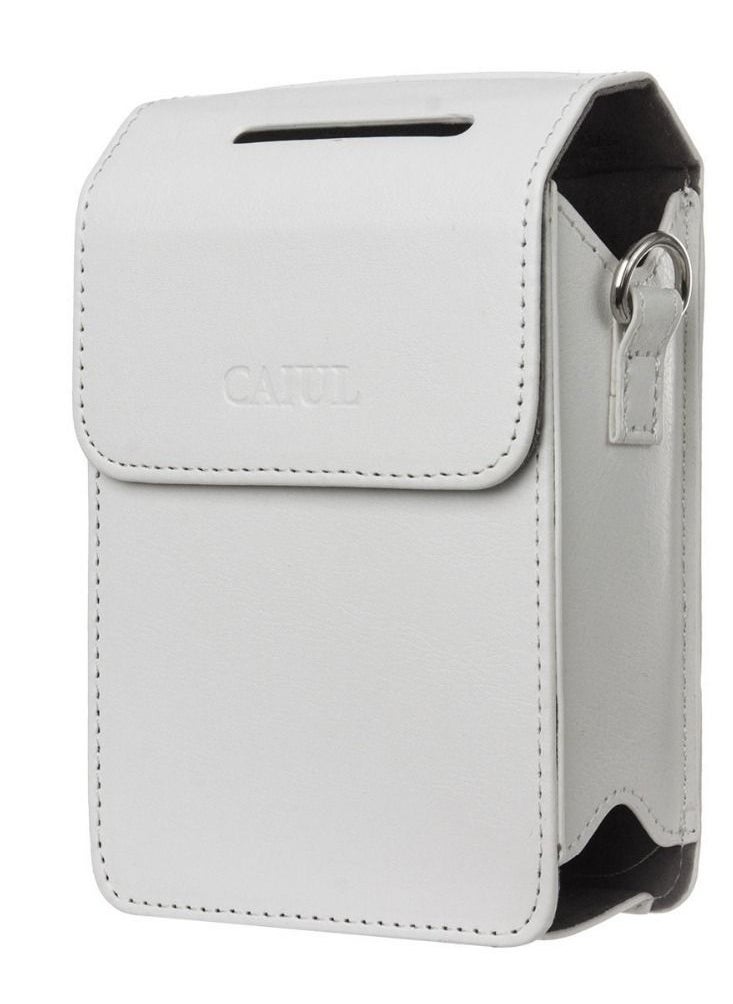 CAIUL Protective Case for Fujifilm Instax Share SP-2 Smart Phone Printer - Premium Vegan Leather Bag Cover with Removable Shoulder Strap White  - Image 1