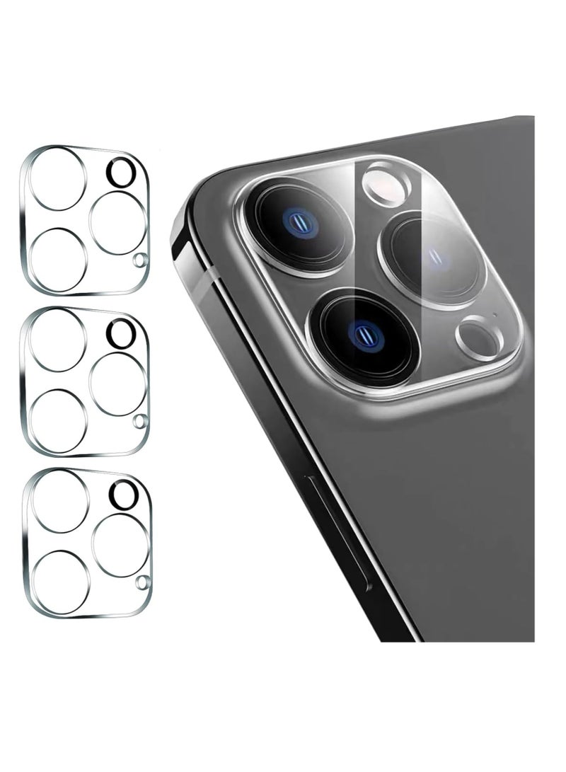 For iPhone 15 Pro /15 Pro Max Camera Lens Protector Tempered Glass Full Coverage Guard - 3 Packs/Transparent - Image 1