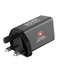 SWISS MILITARY 65W GaN II 3 Port Fast Charger | 2 USB-C PD & 1 USB-A Port | 60W Braided Cable included| Compatible with Macbook/HP/Dell/Lenovo, iPad, iPhone, Samsung, etc | 5Yr Warranty  - Image 2