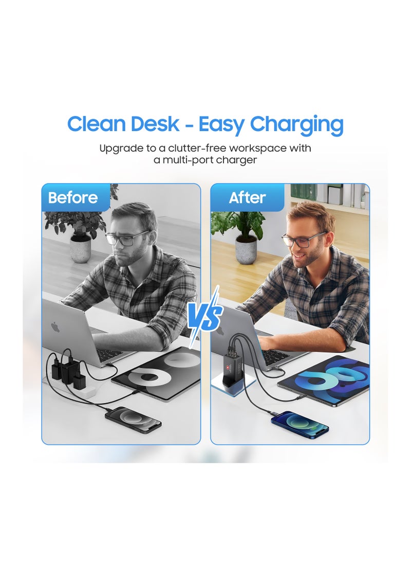 SWISS MILITARY 65W GaN II 3 Port Fast Charger | 2 USB-C PD & 1 USB-A Port | 60W Braided Cable included| Compatible with Macbook/HP/Dell/Lenovo, iPad, iPhone, Samsung, etc | 5Yr Warranty - Image 3