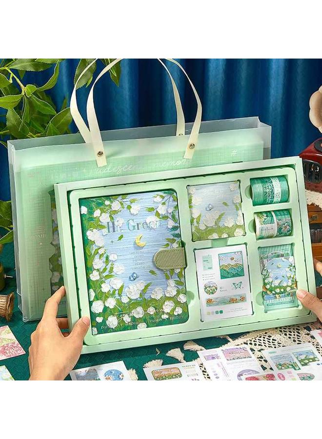 Bluejw Hand Account Book Gift Box Suit Customized Vintage Oil Painting Notebook Notebook Stationery Hand Account Book High Color Value Notebook - Image 5