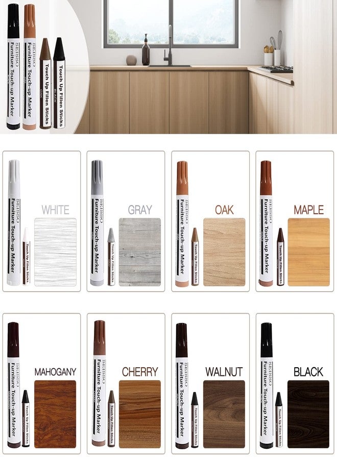 SEISSO Wood Furniture Repair Kit, 12 Colors Wood Fillers, Wood Putty with Beeswax, Furniture Touch Up Markers with Wood Crayons, Hardwood Floor Repair Kit for Stains, Scratch, Cracks, Hole - Image 5
