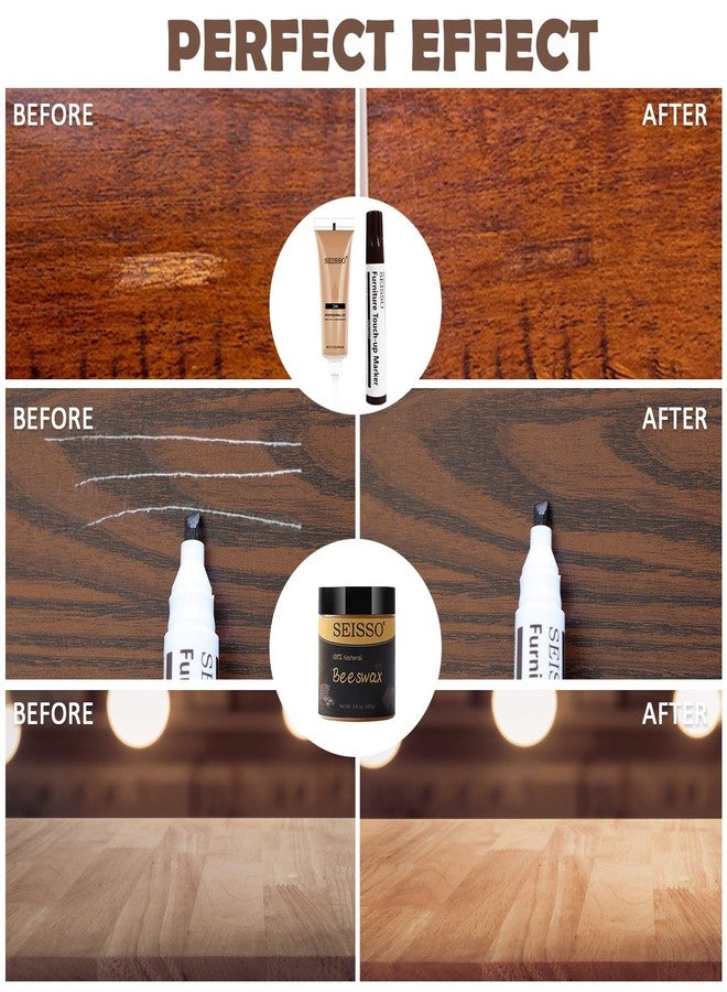 SEISSO Wood Furniture Repair Kit, 12 Colors Wood Fillers, Wood Putty with Beeswax, Furniture Touch Up Markers with Wood Crayons, Hardwood Floor Repair Kit for Stains, Scratch, Cracks, Hole - Image 4