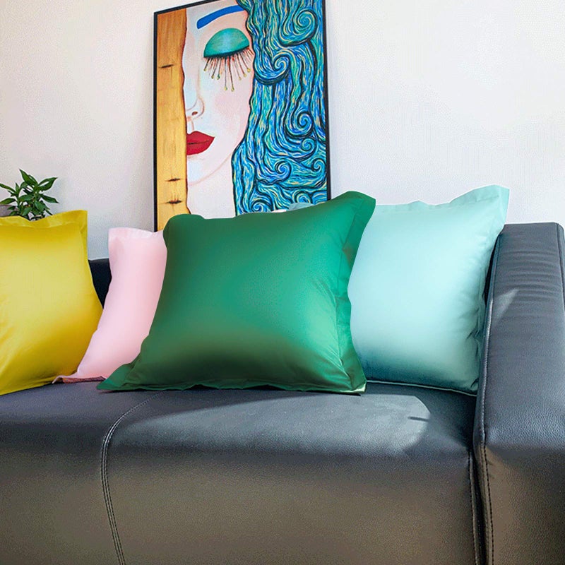 إن تي باي NTBAY COTTON 26X26 EURO SHAM COVERS - 500 THREATH COUNT COTTER COTTON COTTON CONDO COVERS 2 Pack Super Super و Breatable 26x26 COVER  - Image 5