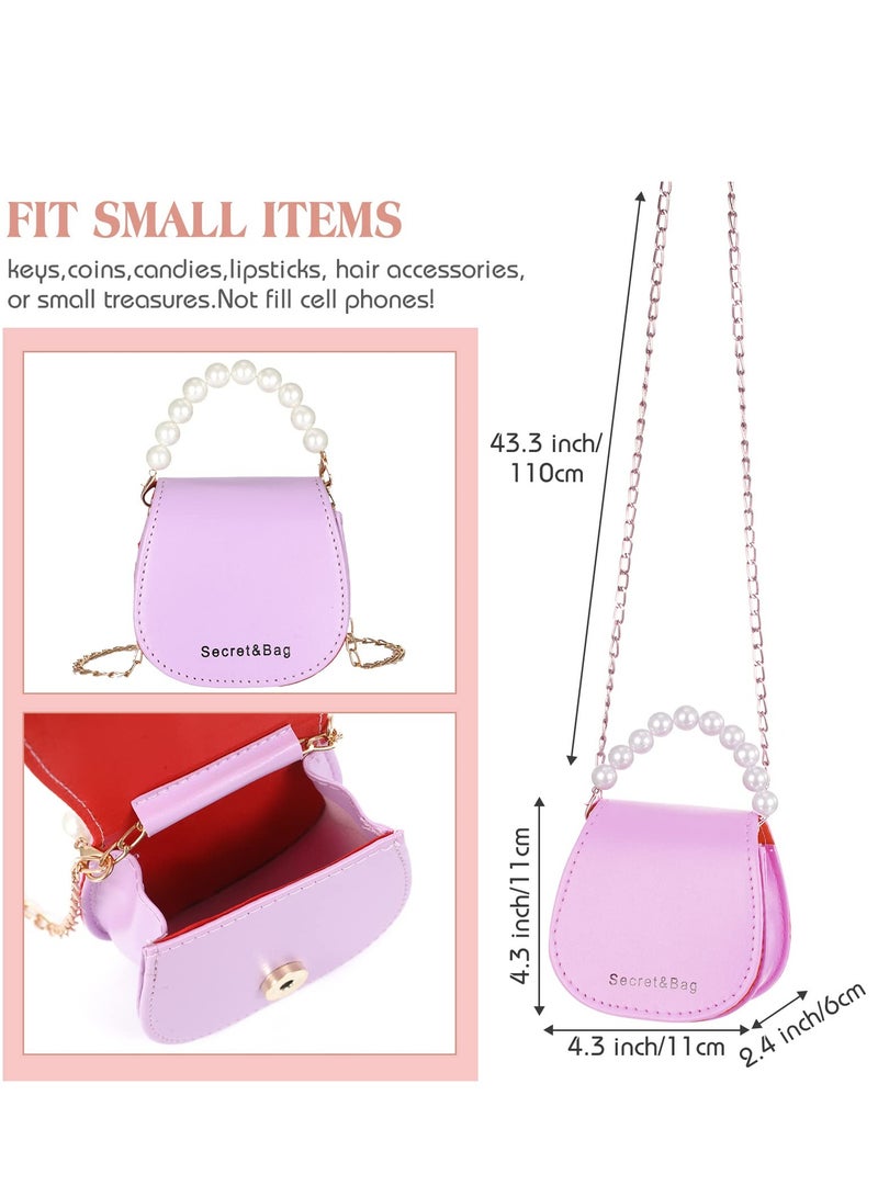 SYOSI Toddler Wallets and Sunglasses Set for Girls,Colorful Mini Pearl Handle Purse Princess Handbags with Pearl Handle for Girls Kids(10 Pcs )  - Image 5
