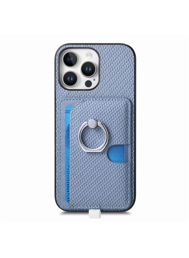 زبون حافظة لهاتف iPhone 12 Pro Max مزودة بحلقة جانبية من ألياف الكربون وحقيبة بطاقات MagSafe - Image 2