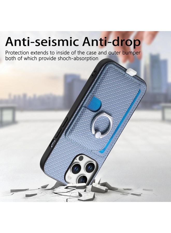 زبون حافظة لهاتف iPhone 12 Pro Max مزودة بحلقة جانبية من ألياف الكربون وحقيبة بطاقات MagSafe - Image 5