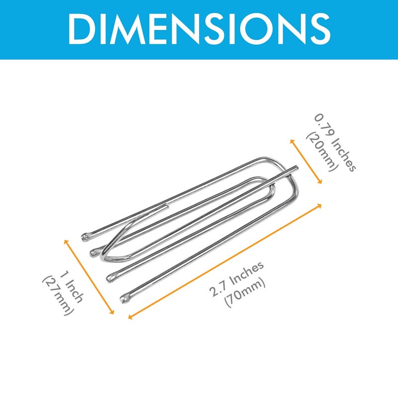 Millennial Essentials Stainless Steel Curtain Pleater Tape Hooks 30 Pack, Traverse Pleater 4 Prongs Curtain Pleat Hook Pinch Pleat Hook Clip (30) - Image 3