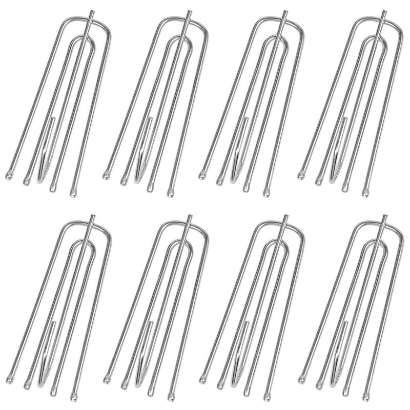 Millennial Essentials Stainless Steel Curtain Pleater Tape Hooks 30 Pack, Traverse Pleater 4 Prongs Curtain Pleat Hook Pinch Pleat Hook Clip (30) - Image 1