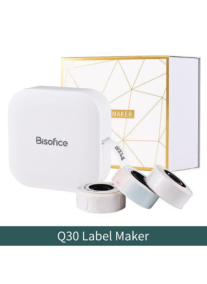 Bisofice - Q30 Label Maker Machine Mini Pocket Thermal Label Printer All in One BT Connect Adhesive Tag DIY Date Journal Study Sticker Labeling Machine with 3pcs Label Rolls Compatible with iOS Android - Image 1