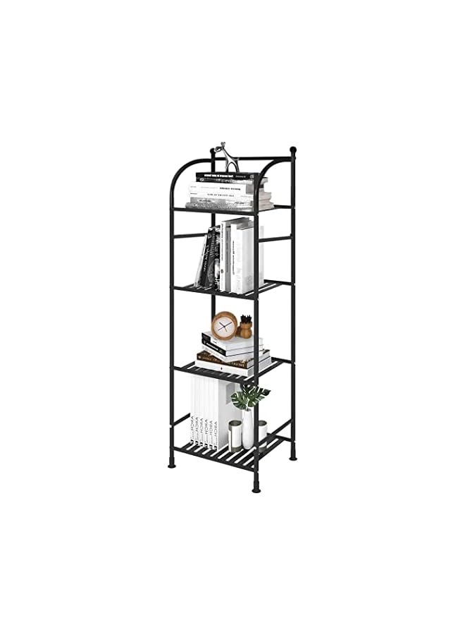 IAF Bathroom Storage Open Shelf Unit,Storage Shelf Rack,Free-Standing Metal Corner Rack 5 Tier Bathroom Storage Open Shelf Unit,Storage Shelf Rack (Black, 4-Tier) - Image 3