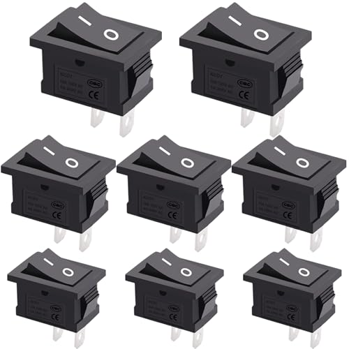 TWTADE 8Pcs 12V Rocker Switch On/Off 2 Pin 2 Position SPST Car Auto Boat Rocker Toggle Switch AC 6A/250V 10A/125V KCD1-1-101 - Image 1