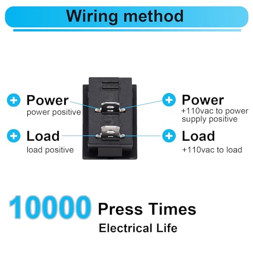 TWTADE 8Pcs 12V Rocker Switch On/Off 2 Pin 2 Position SPST Car Auto Boat Rocker Toggle Switch AC 6A/250V 10A/125V KCD1-1-101 - Image 3
