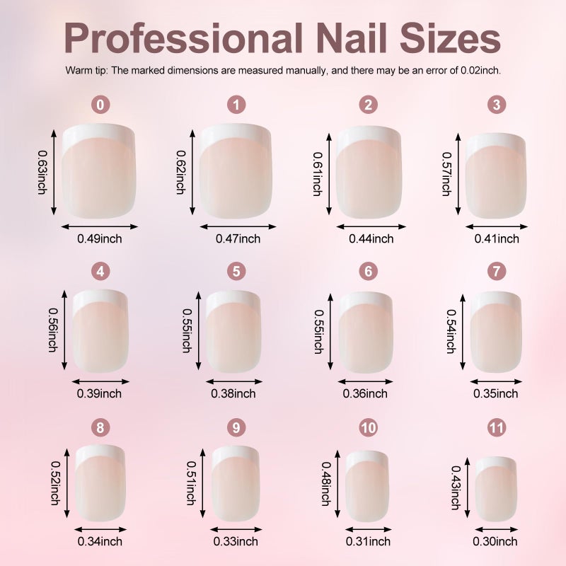 IKISKT 120Pcs 5 Pack Children ABS Plastic Fake Nails Press on Full Cover IKISKT Classic French Color Short False Nail Art Kits Sets Great Christmas Gift for Kids Girls Women - Image 3