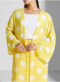 Golden Apple Floral Printed Longline Kimono  - Image 3