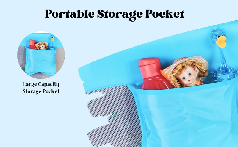 VIC Kid® Adjustable Baby Bedrail Guard for Toddlers/Bed Fence/Kids Safety/Portable and Adjustable Size (1.8, Blue (Baby I Love You)) - Image 3