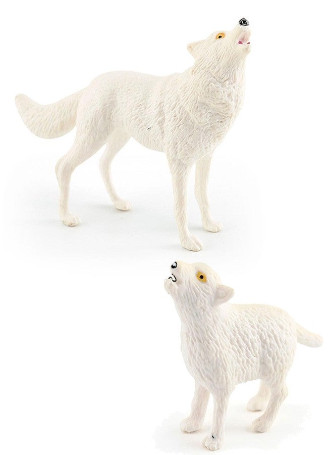 Vihaanta 2PCS Wolf Figurine, Arctic Wolf and White Figurine Set for Kids, Educational Animal Model for Cognitive Learning, Parent-Child Interaction and Home Decor, Collectible Statues - Image 1